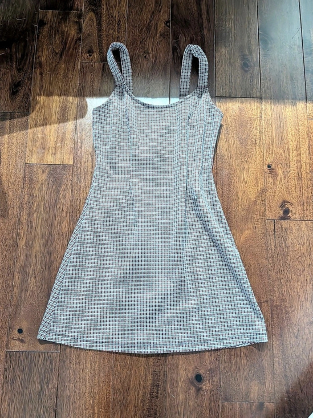 Women's Checkered Mini Dress in Blue & White Like New